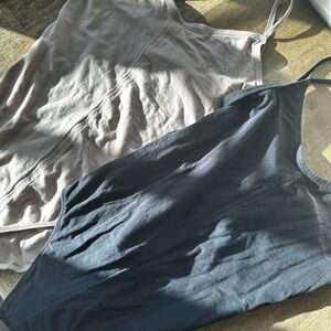 Everlane Spaghetti Strap Tank Top Duo in Black and Taupe